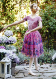 Leotard CINDERELLA, short sleeve 100%polyester, light amerthyst, 104cm