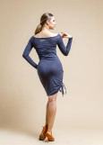 Long sleeve dress "Modern" 90%viscose, 10%elastane, gray, M