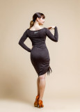 Long sleeve dress "Modern" 90%viscose, 10%elastane, brown, S